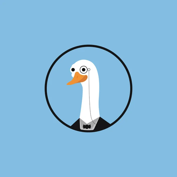 Kaz vektörü. Asil kaz karakteri çizimi. Belediye Başkanı kaz vektör tasarımı.