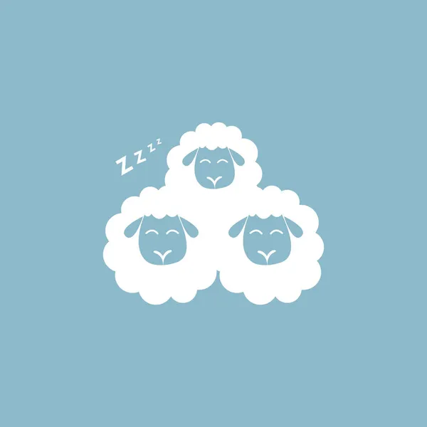 Sheep Sleeping Together Pack Cute Sheep Sleeping Together Vector Design — Stock Vector