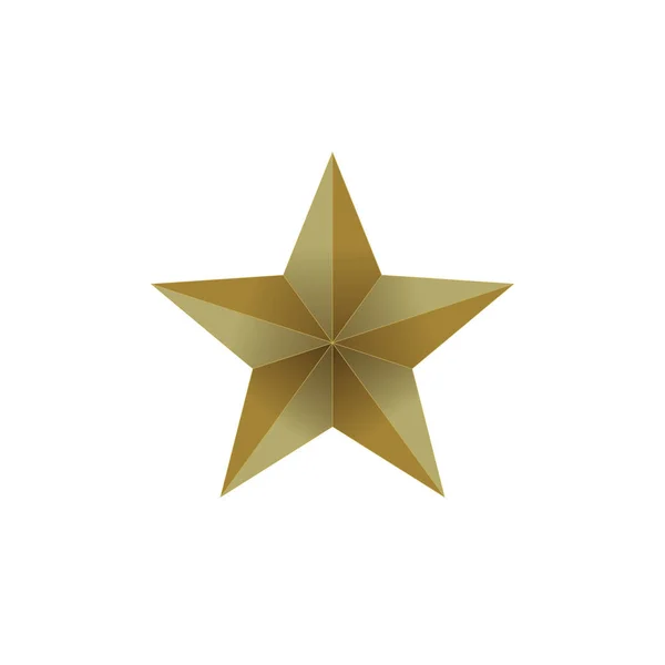 Star Vector Golden Star Icon Design Isolated White — Stock Vector