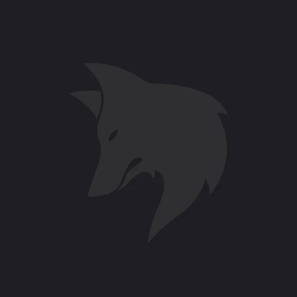 Wolf Logo Inspiriert Silhouette Wolfskopf Isoliert Auf Dunklem Hintergrund — Stockvektor