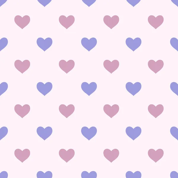 Blue Pink Heart Seamless Pattern Design Retro Romantic Hearts Background — Stock Vector
