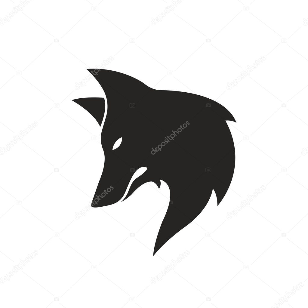 Wolf logo inspiration. Silhouette wolf head isolated on white background.