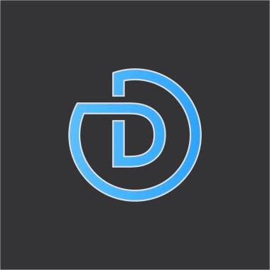 D logosu. Dairesel D logosu tasarımı. Modern logo kavramı.