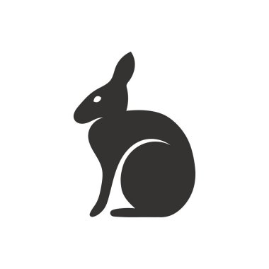 Tavşan silueti. Sadece modern tavşan ikonu tasarımı. Tavşan logosu.