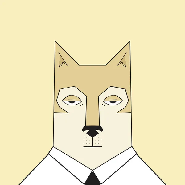 Shiba inu vektör illüstrasyonundan sıkıldım. Sıkıcı köpek surat..