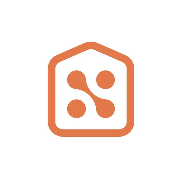 Akıllı ev simgesi tasarımı. Ev ve güvenlik logosu fikri. Asgari ve modern ev logosu.