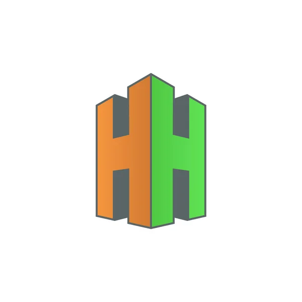  H logosu vektör tasarımı. Basit H logosu mimari tarzı. Eğlenceli ve cesur tasarım..