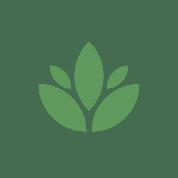Οργανικά Φύλλα Σχεδιασμός Λογότυπου Απλό Τολμηρό Βοτανικό Σχέδιο Εικονιδίων — Διανυσματικό Αρχείο