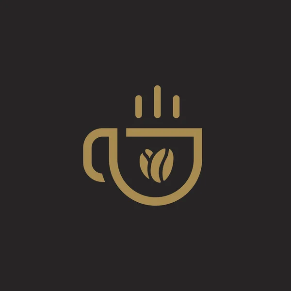 Basit bir kahve ikonu tasarımı. Modern çizgi sanatı kahve vektör logosu tasarımı.