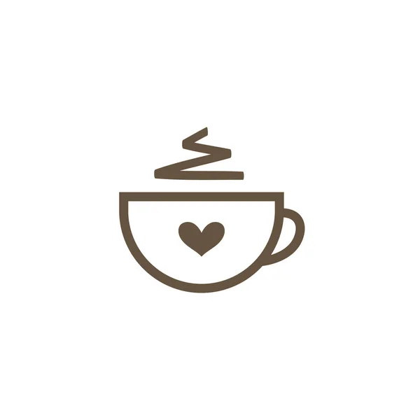 Taza Simple Ilustración Vectores Icono Café Caliente — Vector de stock