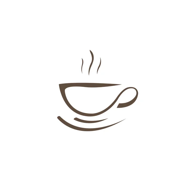 Bir Fincan Kahve Ikonu Tasarımı Basit Bir Fincan Sıcak Kahve — Stok Vektör