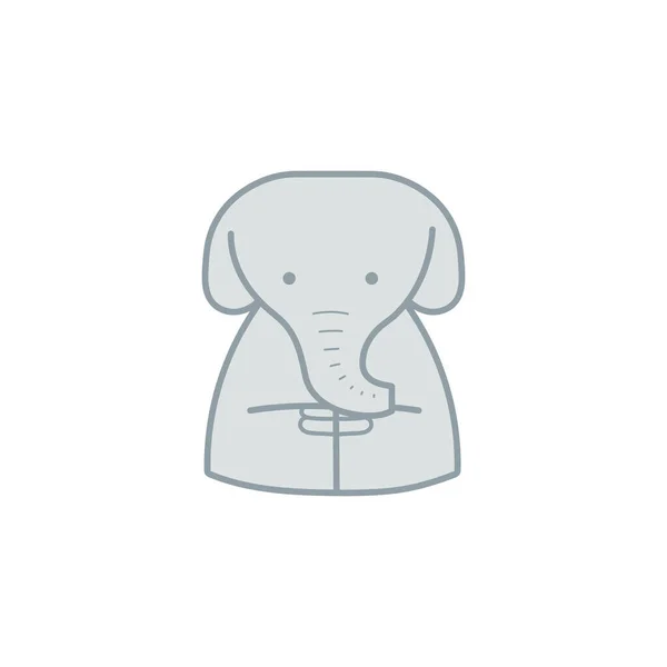 Niedliche Baby Elefant Sitzt Zeichnung Kleine Elefantenvektorillustration — Stockvektor