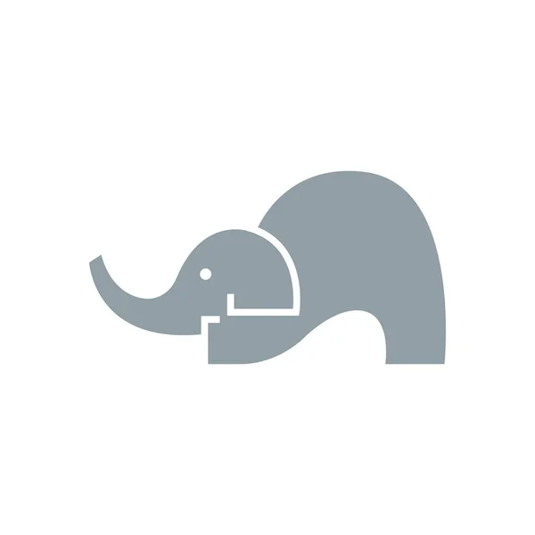 Lindo Diseño Vectores Logotipo Elefante Bebé Soñoliento Pequeño Elefante Icono — Vector de stock