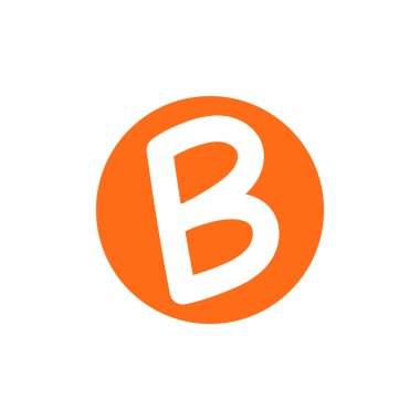 Oyuncu dairesel B harfi logosu kavramı. harf b simge vektör tasarımı.