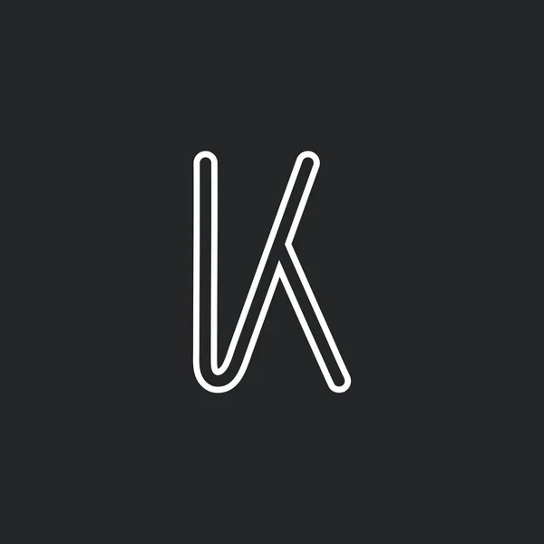  Basit K harfi logosu kavramı. Modern minimalist harf k simgesi tasarımı.