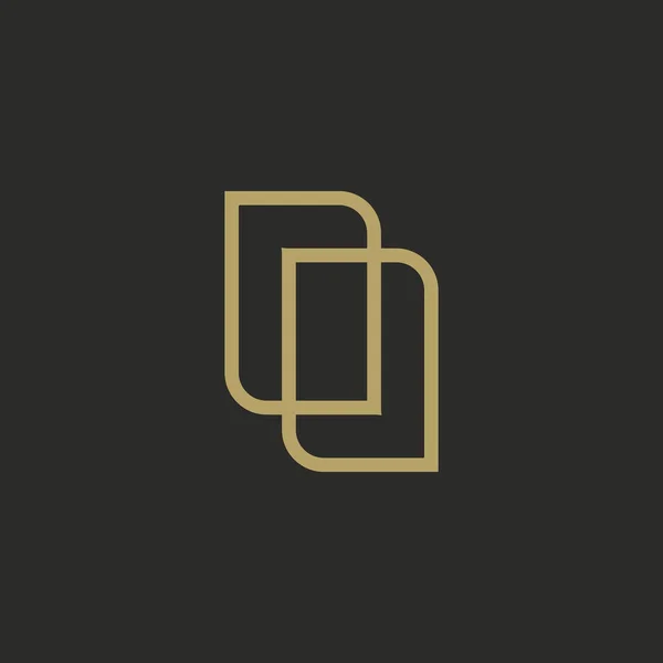 Modern geometrik şekil logosu. Basit ve minimal altın simge tasarımı.