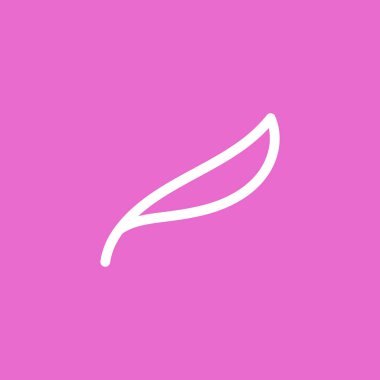 Basit zarif tüy ikonu tasarımı. Asgari çizgi sanat tüyü logosu kavramı.