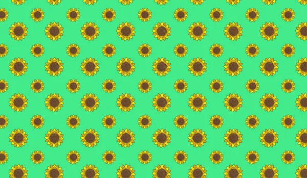 Ayçiçeği desensiz desen tasarımı. Basit güzel, pürüzsüz ayçiçeği vektörü çizimi arkaplan tasarımı.