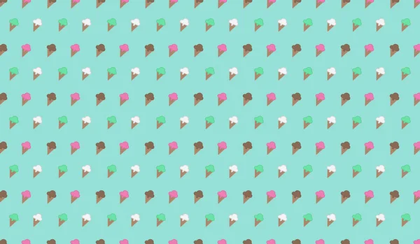 Tatlı dondurma külahı kusursuz desenli dizayn. Tatlı gelato çizgi film arkaplan çizim vektörü.