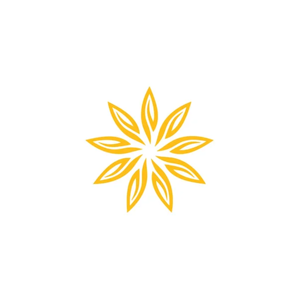Návrh Loga Slunečnice Luxusní Žlutá Ikona Květu Vektorové Ilustrace — Stockový vektor