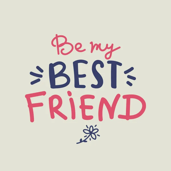 Best Friends Hand Lettering Quote Vector Background Lettering Pink Blue — Stock Vector