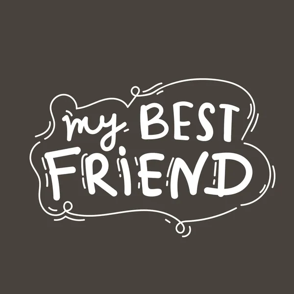 Best Friends Hand Lettering Quote Vector Background Lettering Pink Blue — Stock Vector