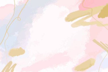 Pembe sarı suluboya sanatsal arka plan. Renkli el çizimi kağıt dokusu. Islak fırça boyası lekeler fırça darbeleri soyut çizimler. Tasarım kartı, şablon, kapak resmi..