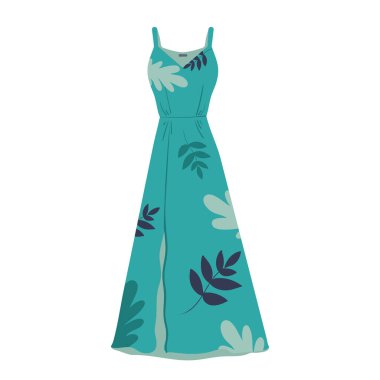 Düz Stil Güneş Elbisesi Vektörü çizimi. Beyaz arka planda karikatür tarzı kolsuz pembe elbise vektör ikonu izole edildi. Yaz için basit bir elbise. Kısa Boylu Kadın Elbise Vektörü