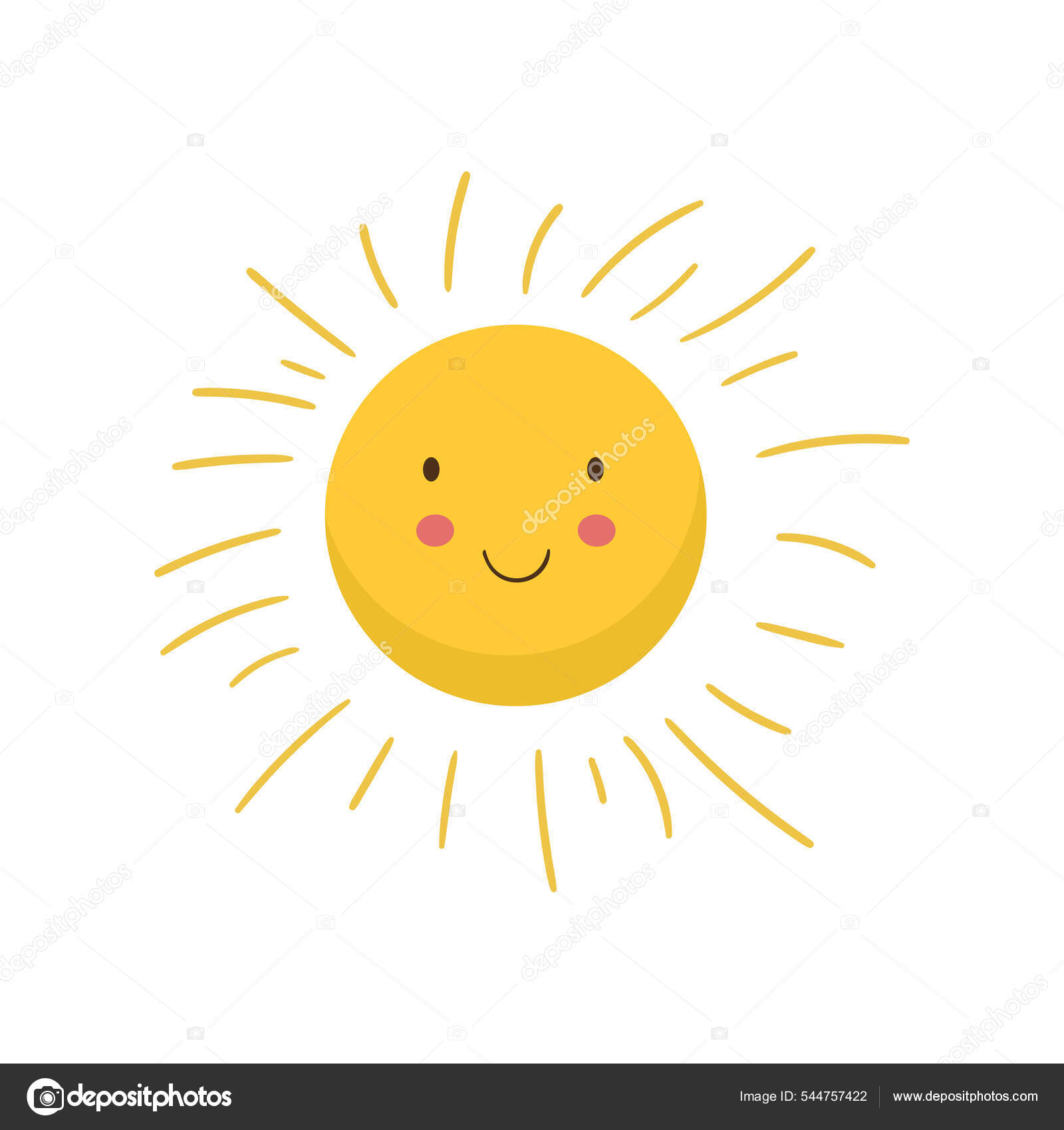 Sun icon. Cartoon illustration of sun vector icon for web design Stock  Vector