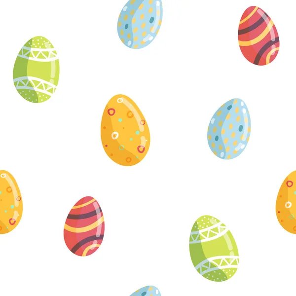 Patrón Pascua Sin Costura Vectorial Huevos Pascua Decorativos Sobre Fondo — Vector de stock