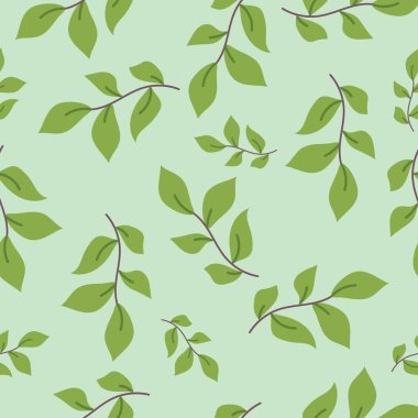 Bitkilerle, dallarla, yapraklarla ve maviyle kusursuz bir yay çiçeği deseni. El çizimi. Çiçek arkaplanı. Moda baskıları için zarif bir şablon