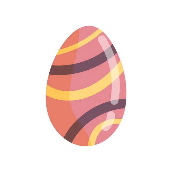 Huevo Rojo Pascua Aislado Dibujo Mano Blanca — Vector de stock