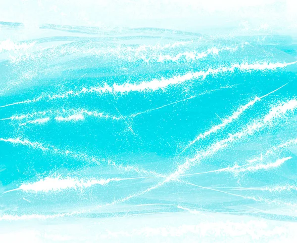 Transparentní Akvarel Moře Oceán Vlna Modrá Tyrkysová Barevné Pozadí Přechod — Stock fotografie