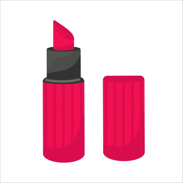Lippenstift Flaches Symbol Isoliert Auf Weiß Schönheitspflege Zeichen Illustration Von — Stockvektor