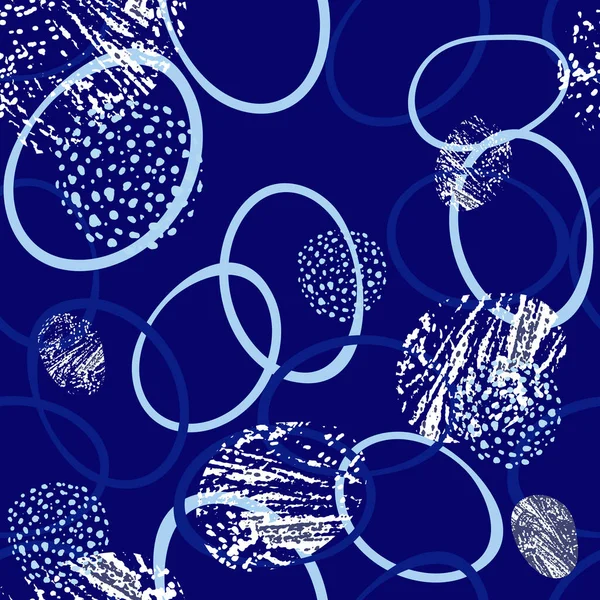 Azul Fondo Sin Costura Abstracto Hecho Conjunto Anillos Con Ilustración — Vector de stock