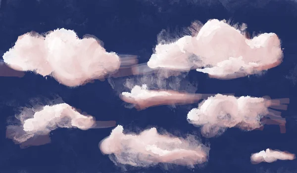 Sky Clouds Watercolor Design Background Delicate Card Elegant Decoration Fantasy — Stock Fotó