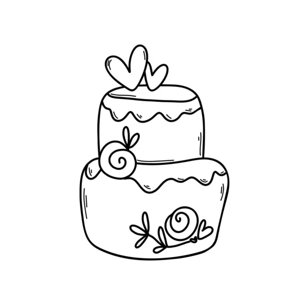Vector Wedding Cake Wedding Invitations Announcements Vector Illustration — 图库矢量图片