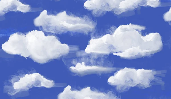 Sky Clouds Watercolor Design Background Delicate Card Elegant Decoration Fantasy — Zdjęcie stockowe