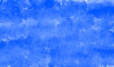 El boyası suluboya mavi gökyüzü, soyut suluboya arkaplan, illüstrasyon