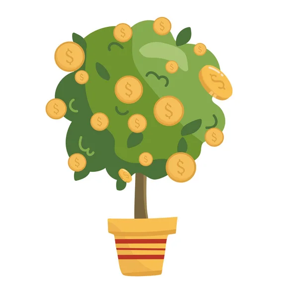 Money Tree Concept Illustration Business Growth Investment Vector Illustration — Vetor de Stock