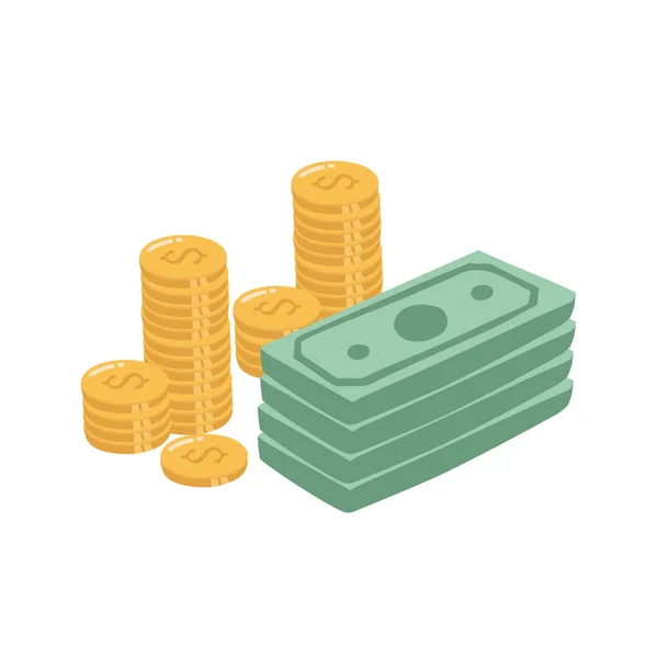 Geld Vector Pictogram Illustratie Geld Zak Platte Pictogram Vectorillustratie — Stockvector