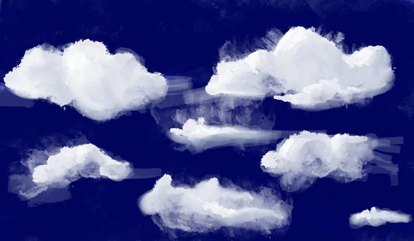 Niebo Chmury Akwarela Tło Projektu Delikatna Karta Elegancka Dekoracja Fantasy — Zdjęcie stockowe