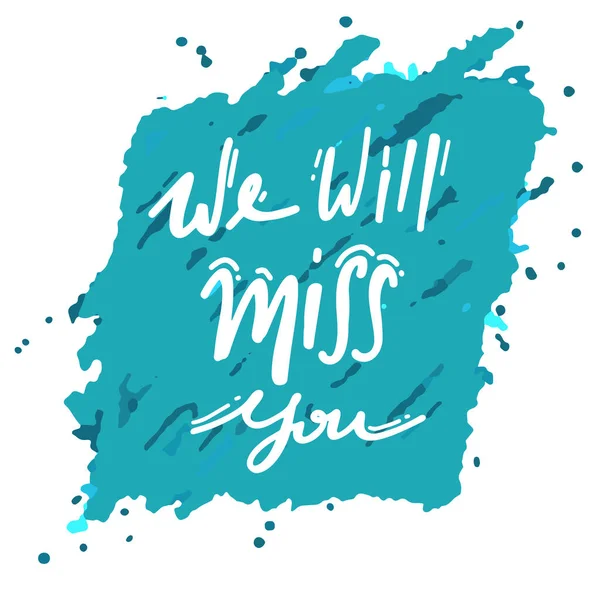 Miss You Vector Lettering Blue — Stock Vector