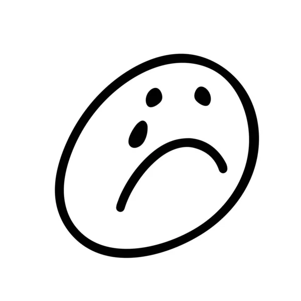 Tecknad Gråta Leende Emoticon Symbol Ikon Klotter — Stock vektor