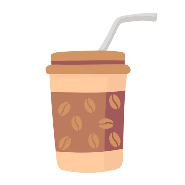 Φλιτζάνι Καφέ Εικονογράφηση Διάνυσμα Απομονώνονται Φόντο Πλαστικά Καφέ Κύπελλο Ζεστό — Διανυσματικό Αρχείο