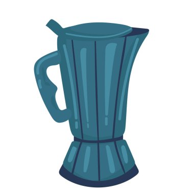 İtalyan kahve makinesi ya da kahve makinası, espresso makinesi, kahve makinesi. El çizimi vektör çizimi beyaz üzerine izole