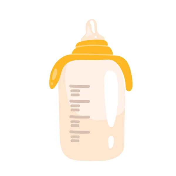 Latte Bambini Bottiglia Vettore Isolato Bianco — Vettoriale Stock