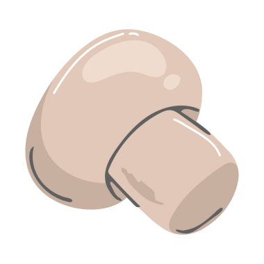 Mantar şampiyonunun karikatür vektör çizimi. Dergi, kitap, poster, kart, menü kapağı, web sayfaları için kullanılan beyaz arkaplanda izole edilmiş taze organik mantar.