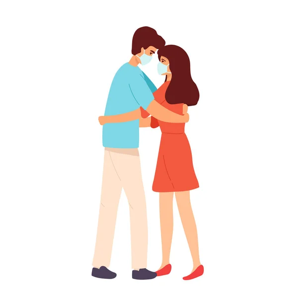 Amour Tendresse Sentiments Romantiques Concept Jeune Couple Souriant Aimant Garçon — Image vectorielle