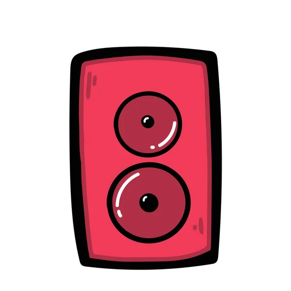 Music Column Audio Stereo Speaker Flat Vector Icon Illustration Simple — Vetor de Stock